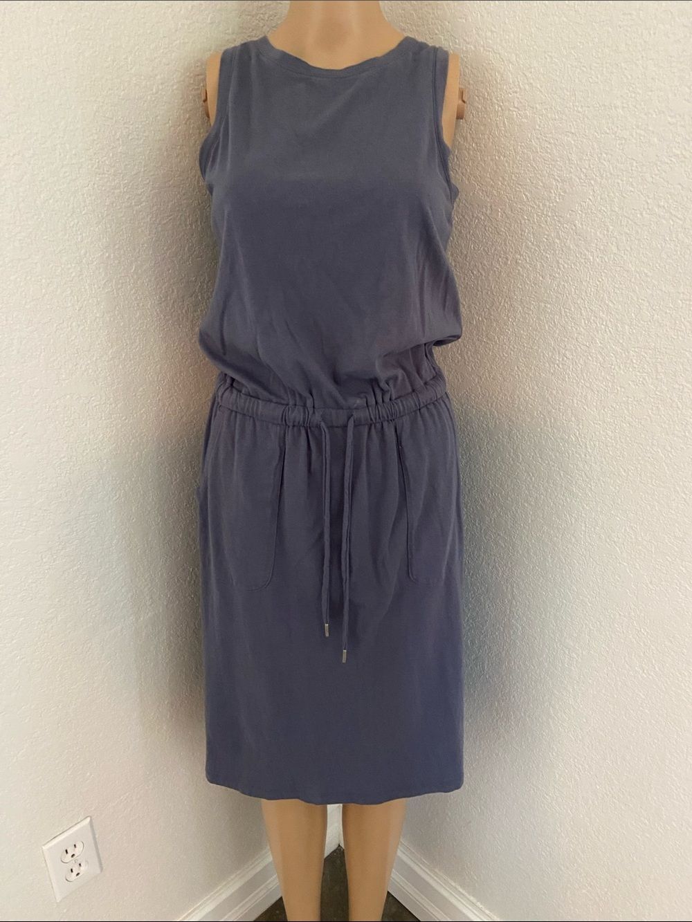 C&C California Sleeveless Drawstring Midi Dress -  Gray Sz XS